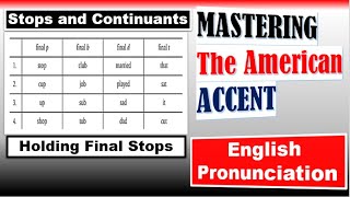 Stops and Continuants  Holding Final Stops  Mastering the American Accent  pronunciations [upl. by Shull480]