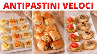 ANTIPASTI FACILI E VELOCI non banali  TRIS DI TARTELLETTE  FAGOTTINI DI PASTA SFOGLIA  CROSTINI [upl. by Sillad]