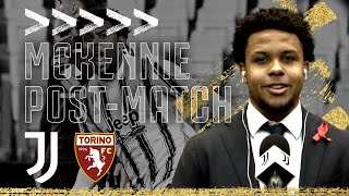 🎙⚽ INTERVIEW WESTON MCKENNIE SCORES FIRST JUVE GOAL IN TURIN DERBY  Juventus 20 Torino [upl. by Lekzehcey680]