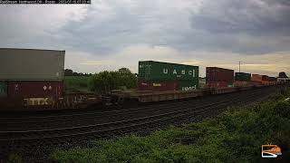 Norfolk Southern 8084 leads an intermodal in Northwood OH [upl. by Ettennan]