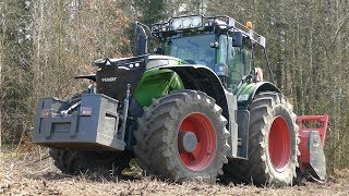 Fendt 1050 Vario Working Hard in The Forest w AHWI M700 Mulcher  Crushing Wood  Danish Agri [upl. by Naik]