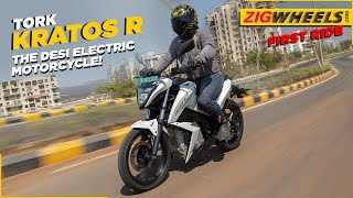 Tork Kratos R Electric Motorcycle First Ride Review  The Right Desi eMotorcycle  ZigWheels [upl. by Sivet976]