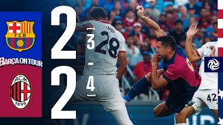 HIGHLIGHTS  FC BARCELONA 2 34 2 AC MILAN  USA TOUR 2024 [upl. by Whitaker]