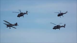 Fairey Swordfish Westland Wasp and Leonardo Wildcats x2  Bournemouth Air Festival 2024 [upl. by Atiuqin]