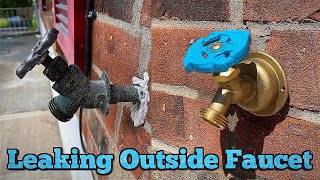 How To Replace a Leaking Outside Faucet In 5 Minutes  Garden Faucet  Hose Spigot [upl. by Aihsotal]