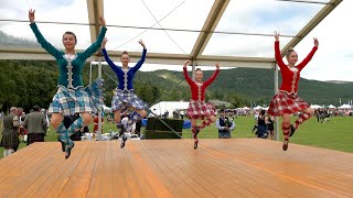 Highland Fling Scottish dance competition held during 2023 Ballater Highland Games in Scotland [upl. by Ainav972]