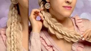 Cute and easy back to school hairstyles for long hair stacked side swept braids tutorial [upl. by Eltsyek]