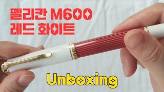 펠리칸 소버린 한정판 M600 레드 화이트만년필 리뷰 Pen ReviewPelikan Souverän red white [upl. by Abra899]