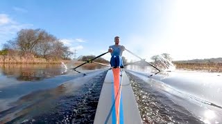 First Time Sprinting in Single Scull on the Water [upl. by Forward]