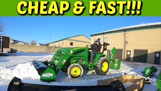 Move Snow Cheap amp Fast With An HLA Snow Pusher On Your John Deere Tractor Watch It In Action [upl. by Ytirahc849]