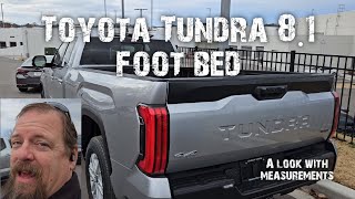 Toyota Tundra 81 foot bed Quick look with measurements [upl. by Gnilhsa]