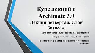 Лекции по ArchiMate Лекция 4 Разбираем бизнес слой [upl. by Sirovart]