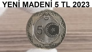 Madeni 5 TL  Cumhuriyetin 100 Yılı Parası Demir 5 TL 2023 [upl. by Leahey]