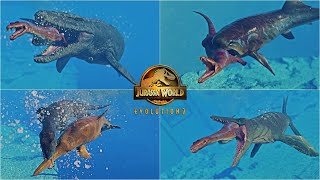 NOTHOSAURUS Hunting Death Social and all other Animations  Prehistoric Marine Species Pack JWE2 [upl. by Eda]