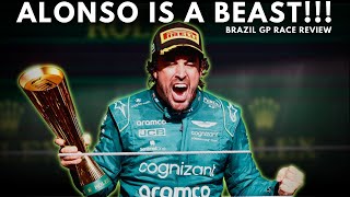 EPIC BATTLE FOR PODIUM ALONSO VS PEREZ  BRAZIL GP RACE REVIEW  F1 23 [upl. by Eleanor452]