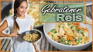 Gebratener Reis mit Gemüse  Fried rice  Gesundes asiatisches Gericht  Nur 12 Minuten amp unter 5€ [upl. by Egief989]