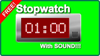 ✅ DIGITAL 1 MINUTE Green Screen TIMER Video Full HD A 60 Seconds STOPWATCH with Sound NO Copyright [upl. by Araes638]