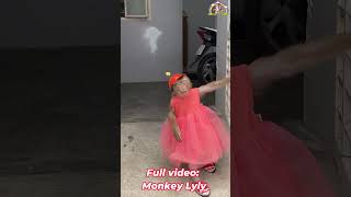 Monkey Lyly returns home after going to the market shorts monkey youtubeshorts cutefunny [upl. by Hessler]