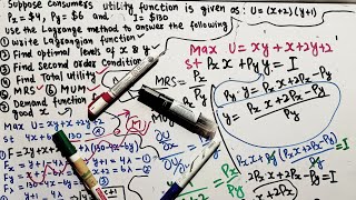 Constrained optimization  2nd order condition using Bordered hessian method  MRS MUM  Lagrangian [upl. by Stodder428]