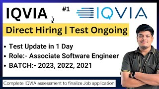 IQVIA Direct Test Hiring  2023 2022 2021  Test Update in 1 Day  Associate Software Engineer Job [upl. by Domph]