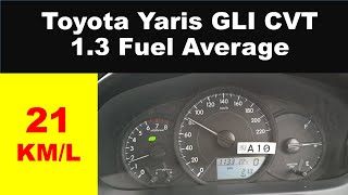 Toyota Yaris GLI CVT 13 Fuel Average [upl. by Akehsal684]