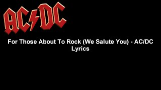 For Those About To Rock We Salute You  ACDC Lyrics Video HD [upl. by Llatsyrc]