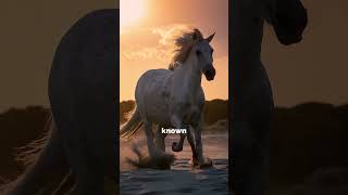 Camargue horse  Horse facts  Fun and Educational shortsvideo horse [upl. by Eniale]