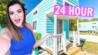 24 hours in a TINY HOUSE challenge  Cloe Feldman [upl. by Wane953]