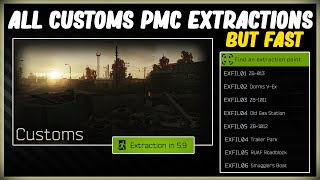 ALL CUSTOMS PMC EXTRACTIONS BUT FAST  EFT  HOW TO EXTRACT FROM CUSTOMS IN TARKOV GUIDE 1211 [upl. by Bergerac]