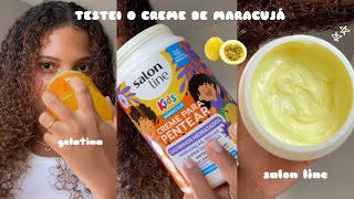 TESTEI O CREME E A GELATINA DE MARACUJÁ DA SALON LINE no meu cabelo cacheado lançamento 🌻 [upl. by Berkley353]