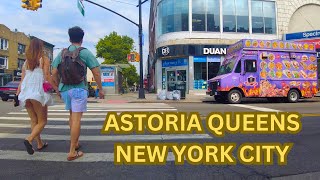 Life in Astoria Queens Summer 2024 New York City Walking Tour 4K [upl. by Neltiac]