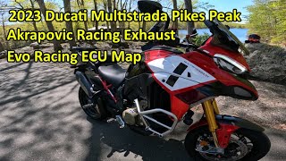 2023 Ducati Multistrada V4 Pikes Peak  Akrapovic Racing Exhaust with Evo ECU Map [upl. by Inafets]