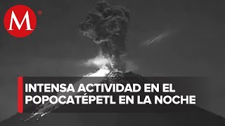 Volcán Popocatépetl emite explosiones y fumarolas durante la madrugada [upl. by Neu240]