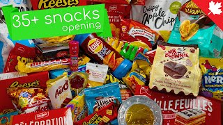 35 new snacks opening from grocery store amp convenience store Cakes candies amp more snackopening [upl. by Martella]