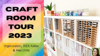 Craft Room Tour with Organization Hacks IKEA Kallax amp Alex Units craftroom organizationhacks [upl. by Tegan996]