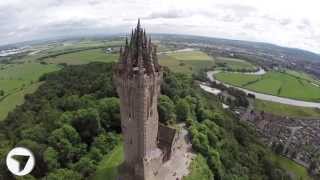 Wallace Monument Stirling Scotland  Stunning Aerial View [upl. by Odlanra]