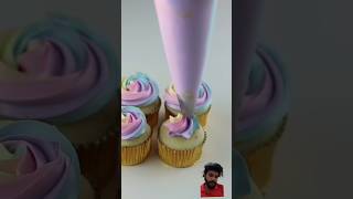 Rainbow Care Bear Cupcakes 🧁 cakedecorating shorts [upl. by Argile]