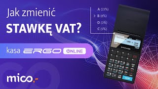 Zmiana stawki VAT na kasie fiskalnej Posnet Ergo Online [upl. by Atteinotna]