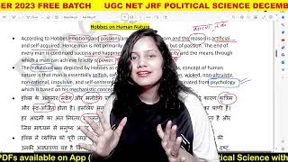 L31 Thomas Hobbes🔥State of Nature  Social Contract  Leviathan🔥 WPT  UGC NET 2023 by Preeti Bora [upl. by Aeresed]