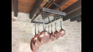 Set Of 8 Copper Pans Bourgeat with Handcrafted Pot Rack [upl. by Esirahc293]