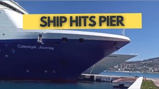 Cruise Ship Hits Pier During Docking in Turkey [upl. by Ylrak648]