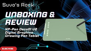 UNBOXING OF XPPen Deco01 V2 Digital Graphics Drawing Pen Tablet 10quot x 625quot inch Green [upl. by Dnalyram]