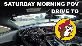 Bucees Run  POV Drive in Dodge Challenger HELLCAT Manual 6 speed ASMR 4K Binaural [upl. by Aicenek]