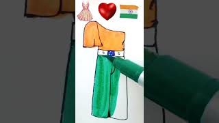 I have made flag in dress 👗 drawing by sketch colour 2024 drawing flag indianflag [upl. by Paulsen131]