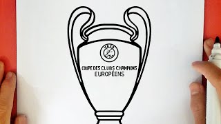 HOW TO DRAW UEFA CHAMPIONS LEAGUE TROPHY [upl. by Berkin]