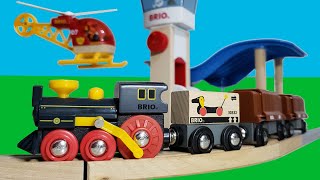 Wooden Trains  Brio World Railway and Airport Adventure Track [upl. by Adnarahs946]