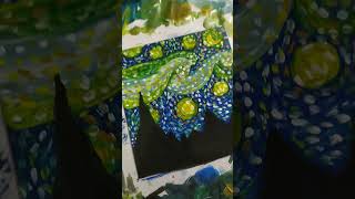 starry night painting art glasspaintingart painting viral youtubeshorts viralvideo viralreel [upl. by Hinson]