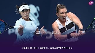 Wang Qiang vs Simona Halep  2019 Miami Open Quarterfinal  WTA Highlights [upl. by At785]