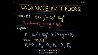 ❖ LaGrange Multipliers  Finding Maximum or Minimum Values ❖ [upl. by Efi]