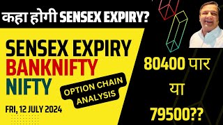 SENSEX EXPIRY TOMORROW FRIDAY 12 JULY  ANALYSIS amp PREDICTIONS KAHA HOGI SENSEX EXPIRY BANK NIFTY [upl. by Elleon]